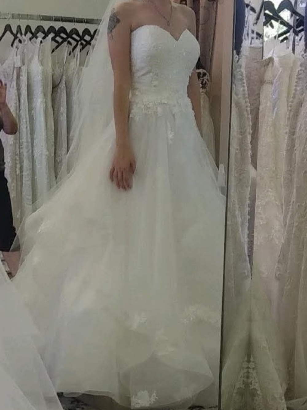Stella York Ivory Strapless Sweetheart A-Line Wedding Gown